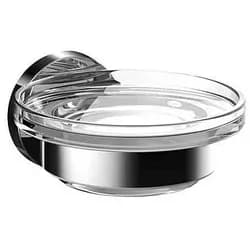 emco round Seifenhalter, Schale aus Kristallglas, 433000100, Farbe: Chrom