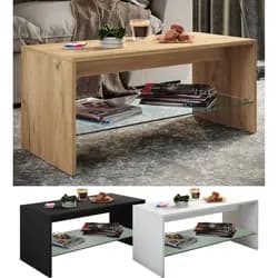 VCM Beistelltisch & Couchtisch Wisal Honig-Eiche H. 40 x B. 90 x T. 40 cm