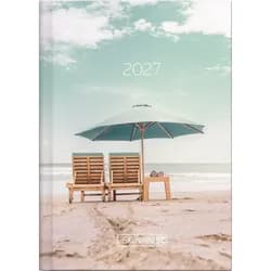 Baier & Schneider Buchkalender BRUNNEN 1073115027 Taschenkalender Mod. 731 2027 ""Sunbeds"" A6, Papie