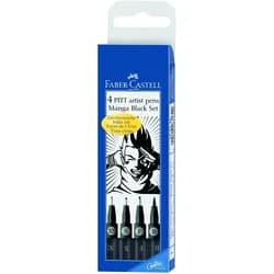 Faber-Castell Pinselstift Tuschestift 4ST Manga schwarz