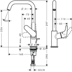 Hansgrohe Waschtischmischer 240 Focus chrom
