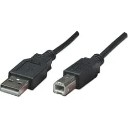 MANHATTAN Manhattan USB-Kabel USB 2.0 USB-A Stecker, USB-B Stecker 0.50 m Schwa USB-Kabel, (50.00 cm) schwarz