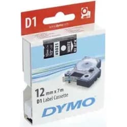 DYMO D1 Schriftband 12mm weiß auf schwarz