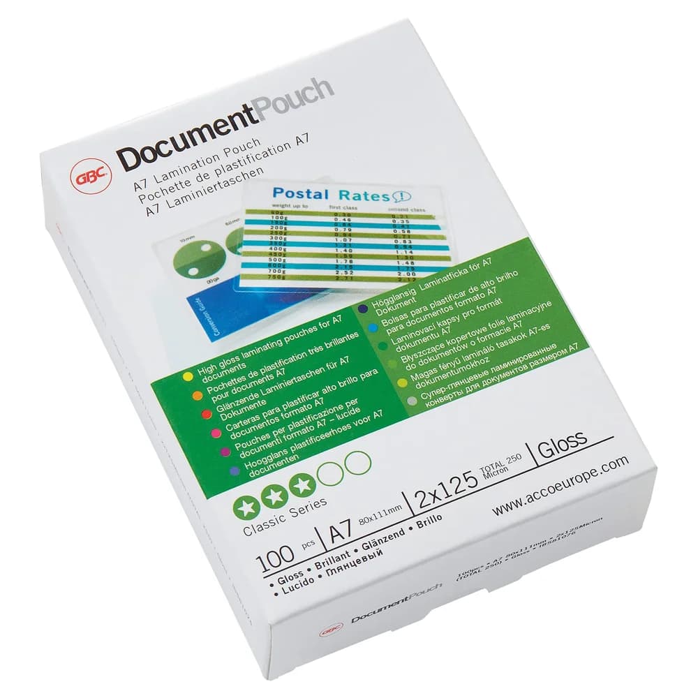 Gbc Folientasche DocumentPouch IB581076 DIN A7 100 St./Pack.