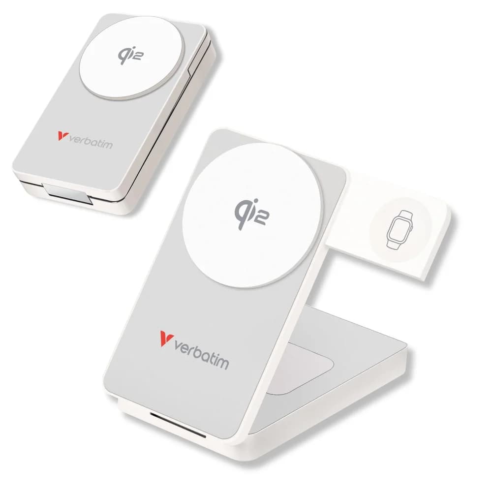 Verbatim 32296 Charge 'n' Go Qi2 Powerbank weiß