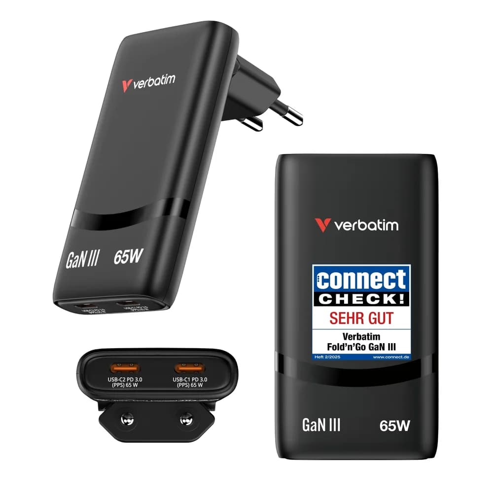 Verbatim Foldn Go GaN Charger 32354