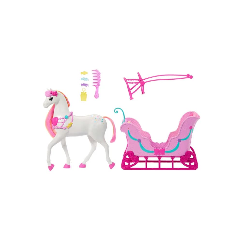 Barbie: Nussknacker – Schneeschlitten-Set mit Pferd