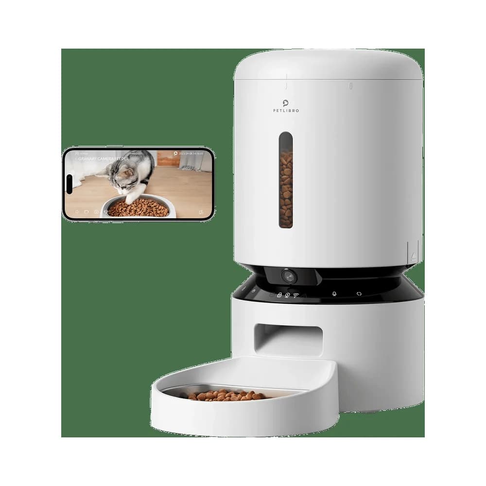 Petlibro Trinkbrunnen Granary Smart Camera Futter-/Wasserspender für Hunde/Katzen Weiß