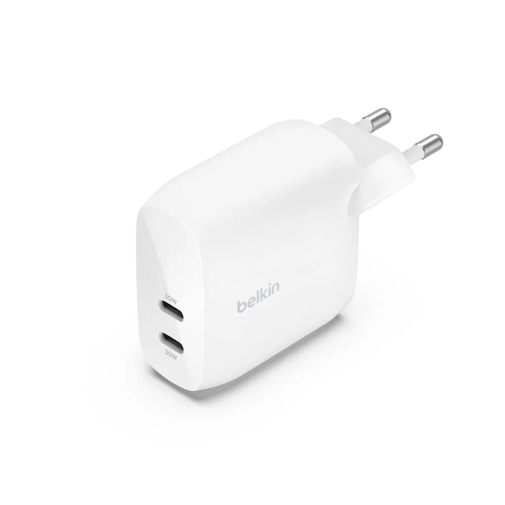 Belkin 60W Dual USB-C Ladegerät mit Power Deliver, weiss