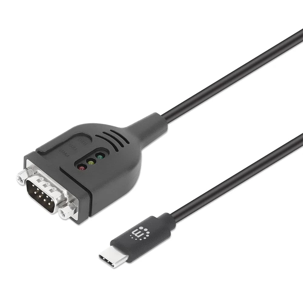 Manhattan 154499 Serien-Kabel Schwarz 1 m USB Typ-C DB-9