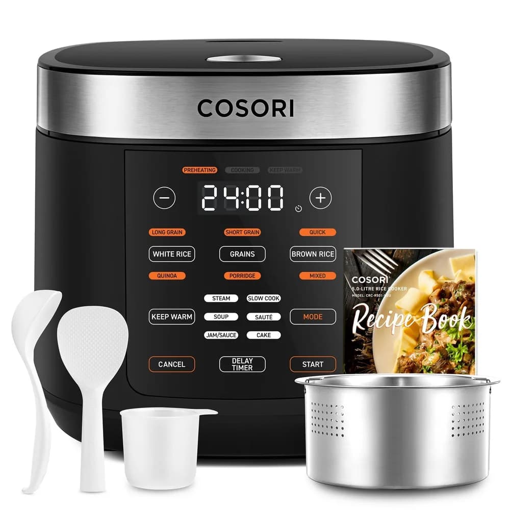 Cosori Multi-Cooker Chef Edition Reiskocher 5 l 970 W Schwarz Silber