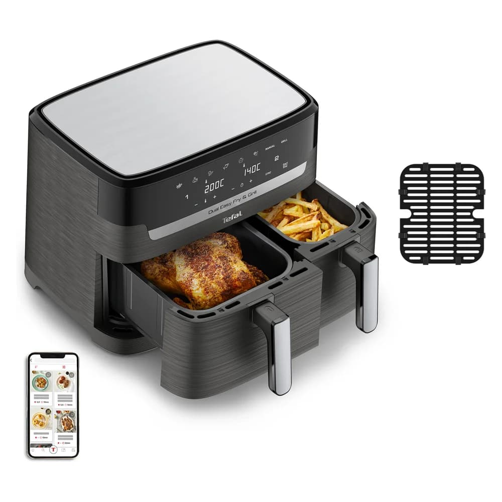 Tefal® Dual Easy Fry & Grill EY905B Heißluftfritteuse grau