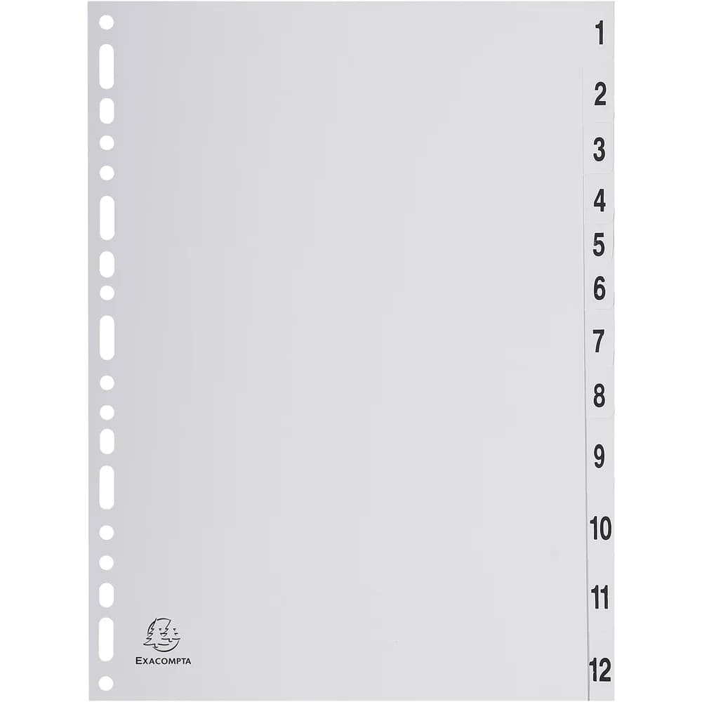 Exacompta Ordnerregister Vollformat 1-12 DIN A4