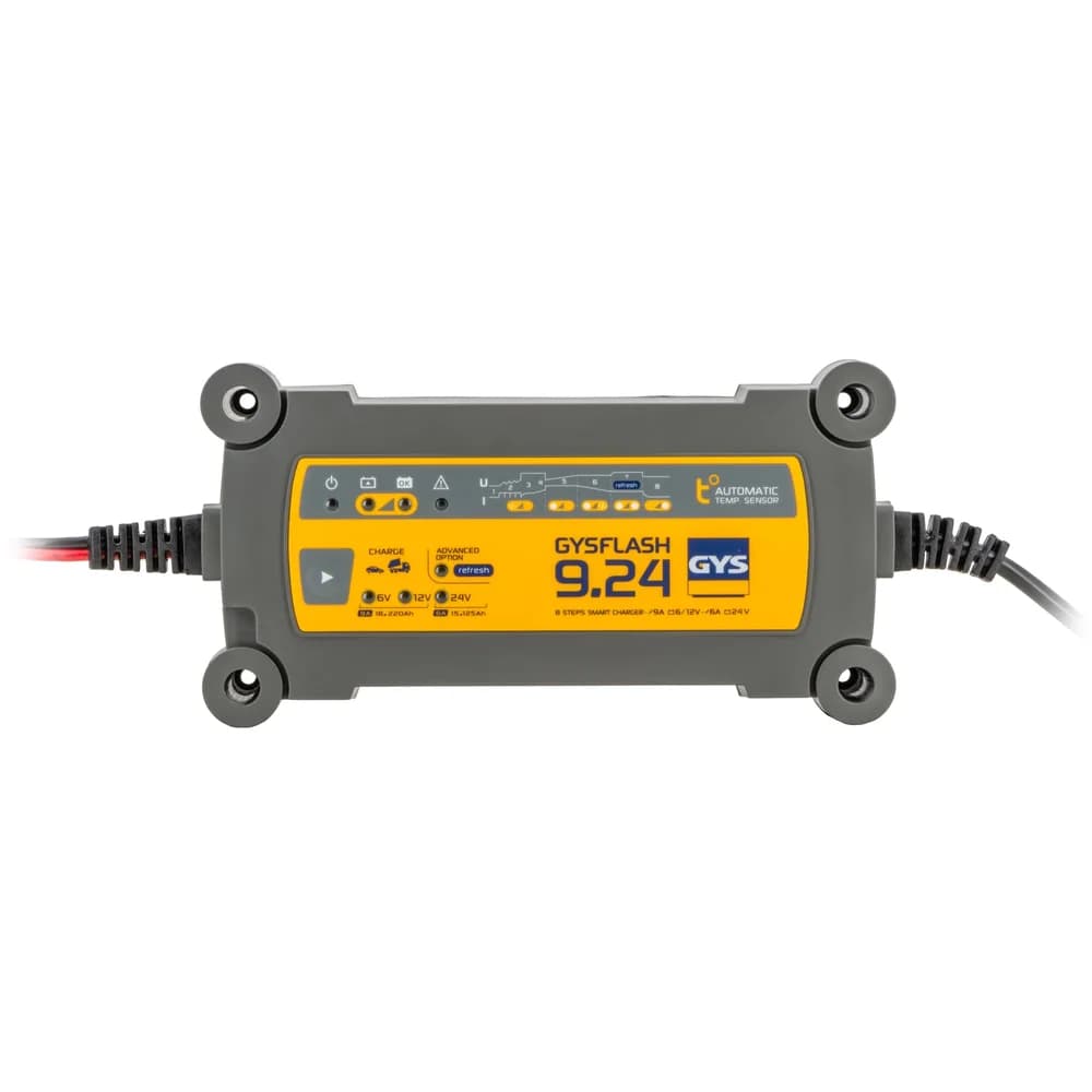 GYS Flash 9.24 - automatisches Ladegerät und Erhaltungsladegerät - Batterien 6 - 12 - 24 V