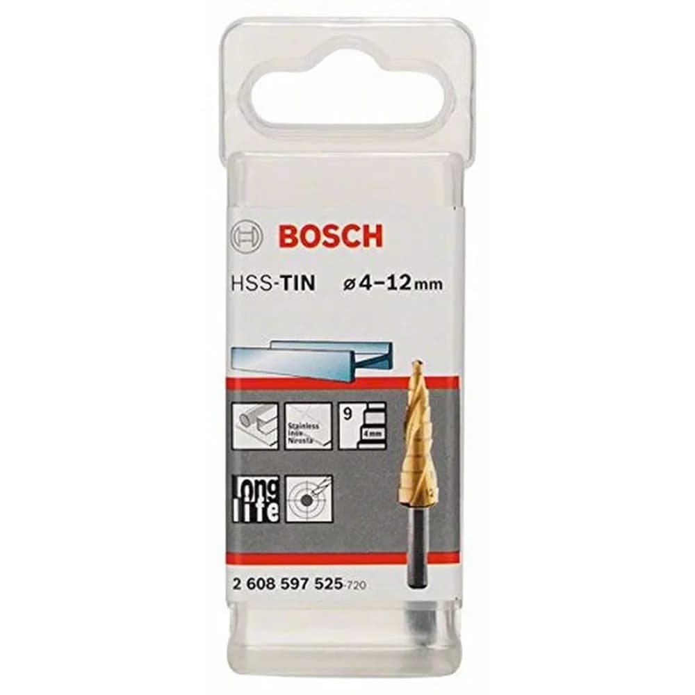 Bosch Stufenbohrer HSS-TiN 4-12 x 66,5 mm - 2608597525