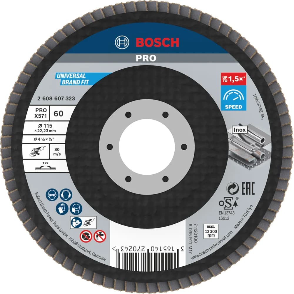 Bosch PRO X571 Fächerschleifscheibe 115 mm G60 - 2608607323