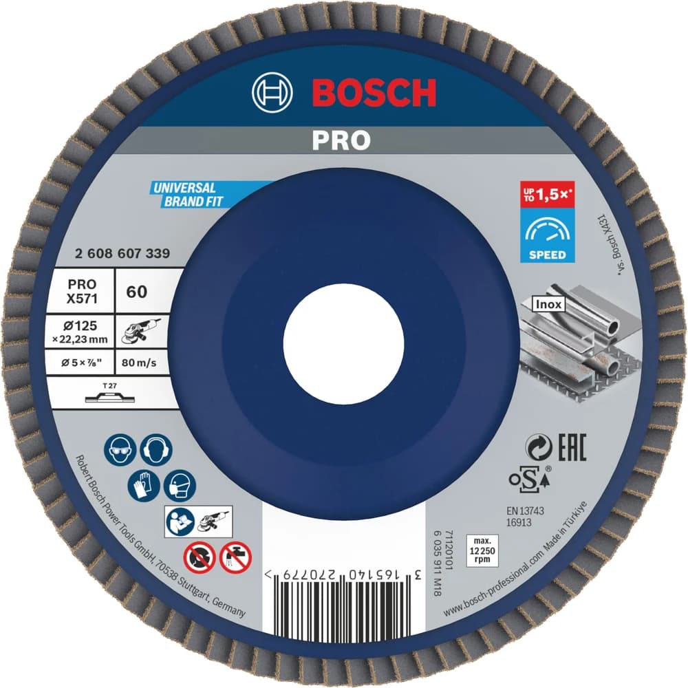 Bosch PRO X571 Fächerschleifscheibe 125 mm G60 - 2608607339