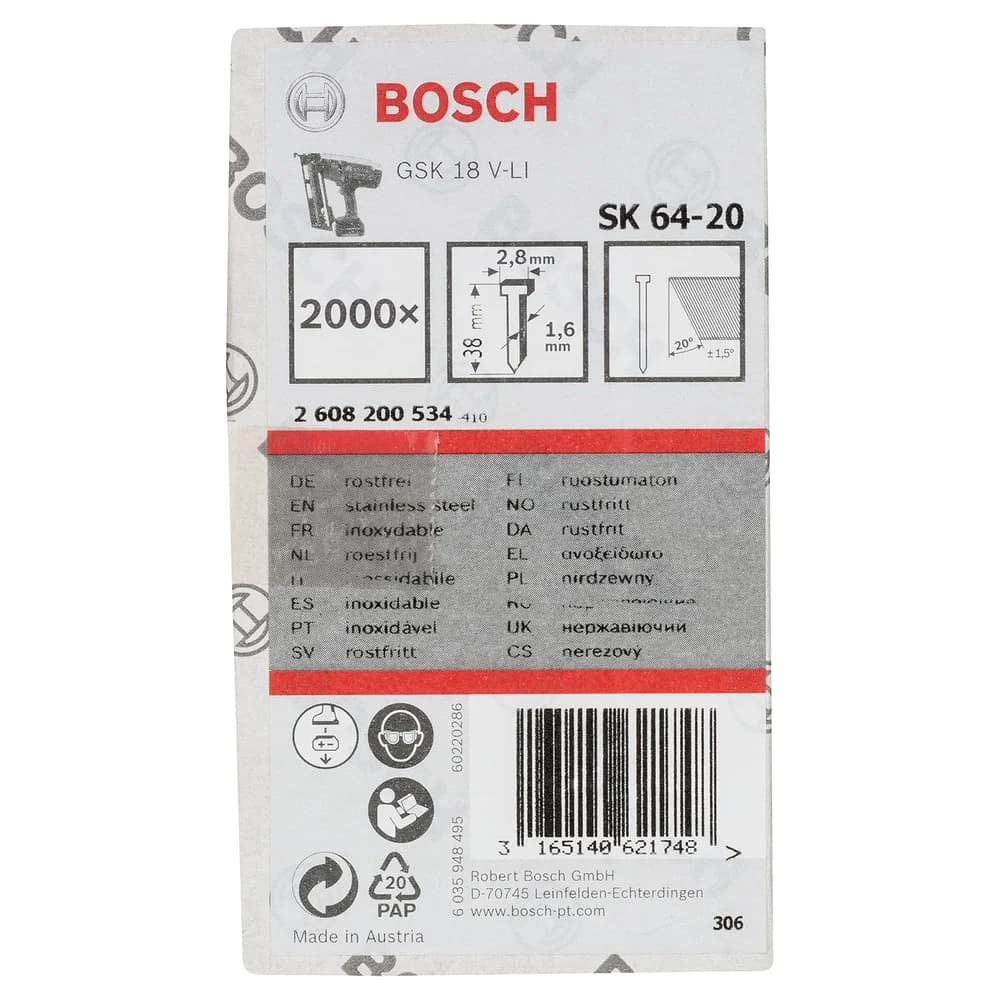 Bosch Power Tools Senkkopf-Stift 2608200534