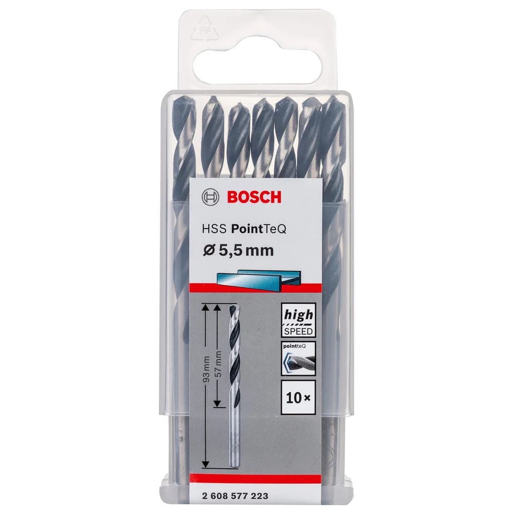 Bosch Metallspiralbohrer HSS PointTeQ, DIN 338, 5,5 mm, 1er-Pack