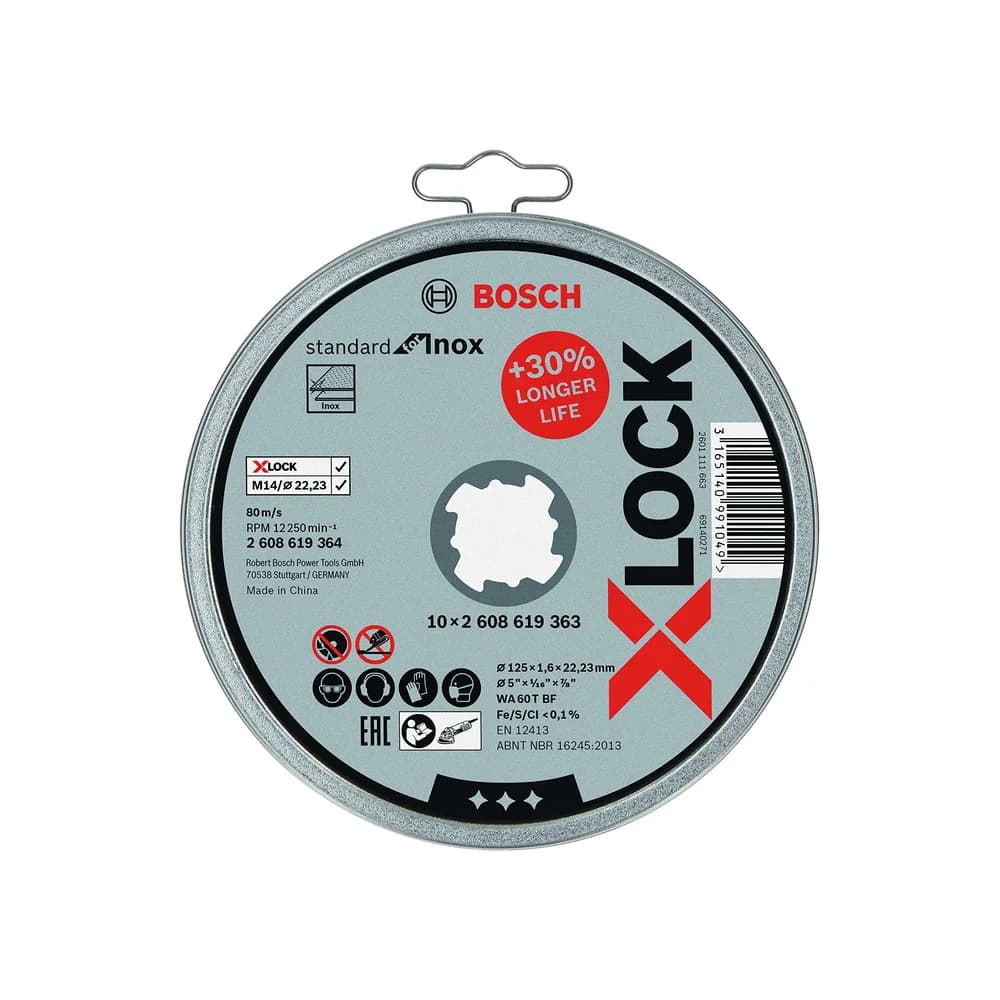 Cutting disc X-LOCK 125 x 1.6 mm 10 pcs.