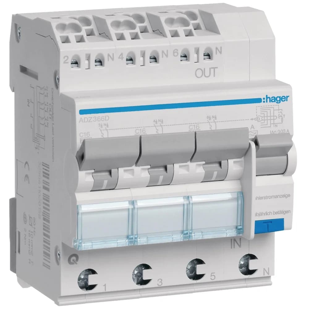 Hager FI/LS-Schalter ADZ366D