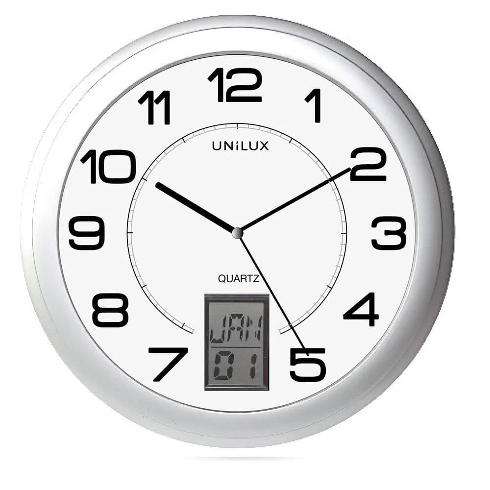 UNiLUX Wanduhr / Quarzuhr "INSTINCT", Durchm.: 305mm, silber
