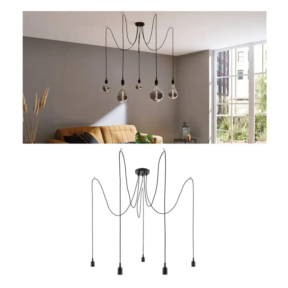 Hängeleuchte Ketil in Schwarz max. 60 Watt
