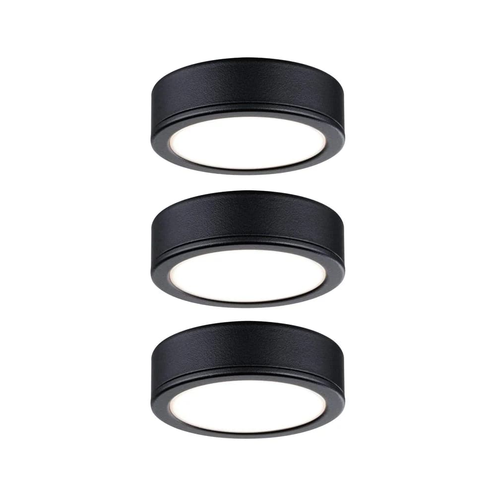 PAULMANN LED Unterschrankleuchte Pukk 3x3,5W 65mm 3x210lm 230V rund Schwarz
