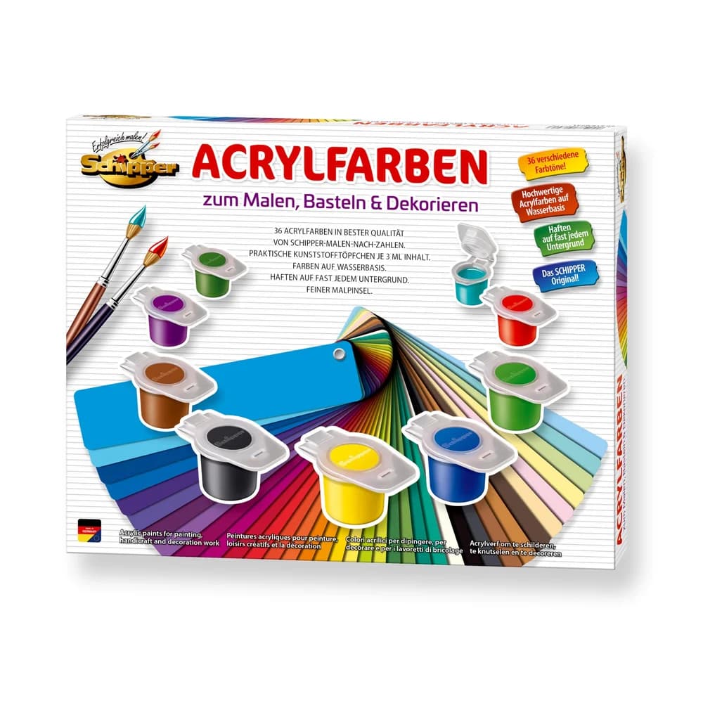 Schipper Malen nach Zahlen Zubehör 36 Acrylfarben 605190741