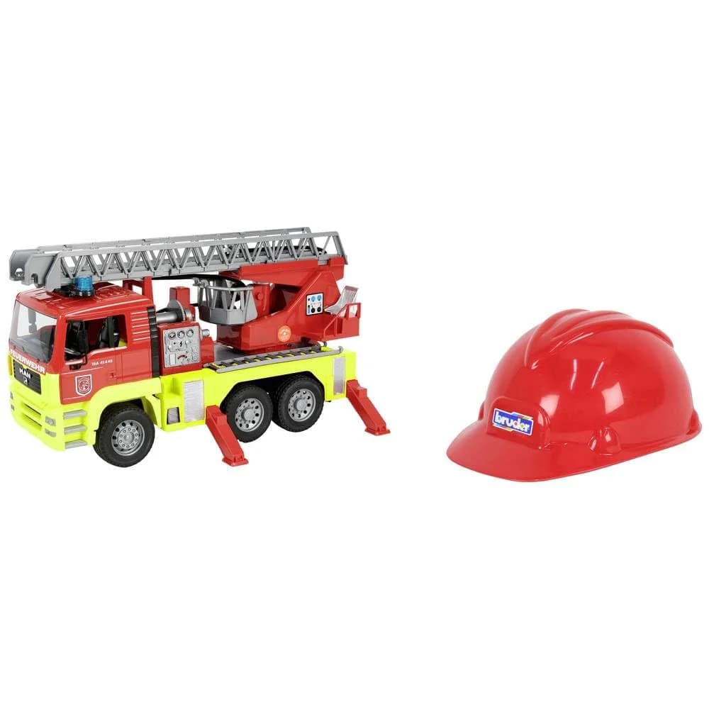 BRUDER® 01760 Bruder MAN TGA Feuerwehr Drehleiter und Spielhelm
