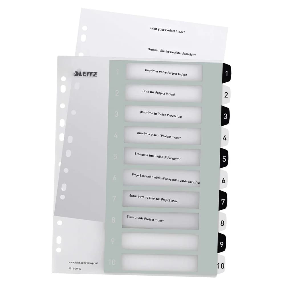 Leitz Register 12150000 DIN A4 1-10 schwarz