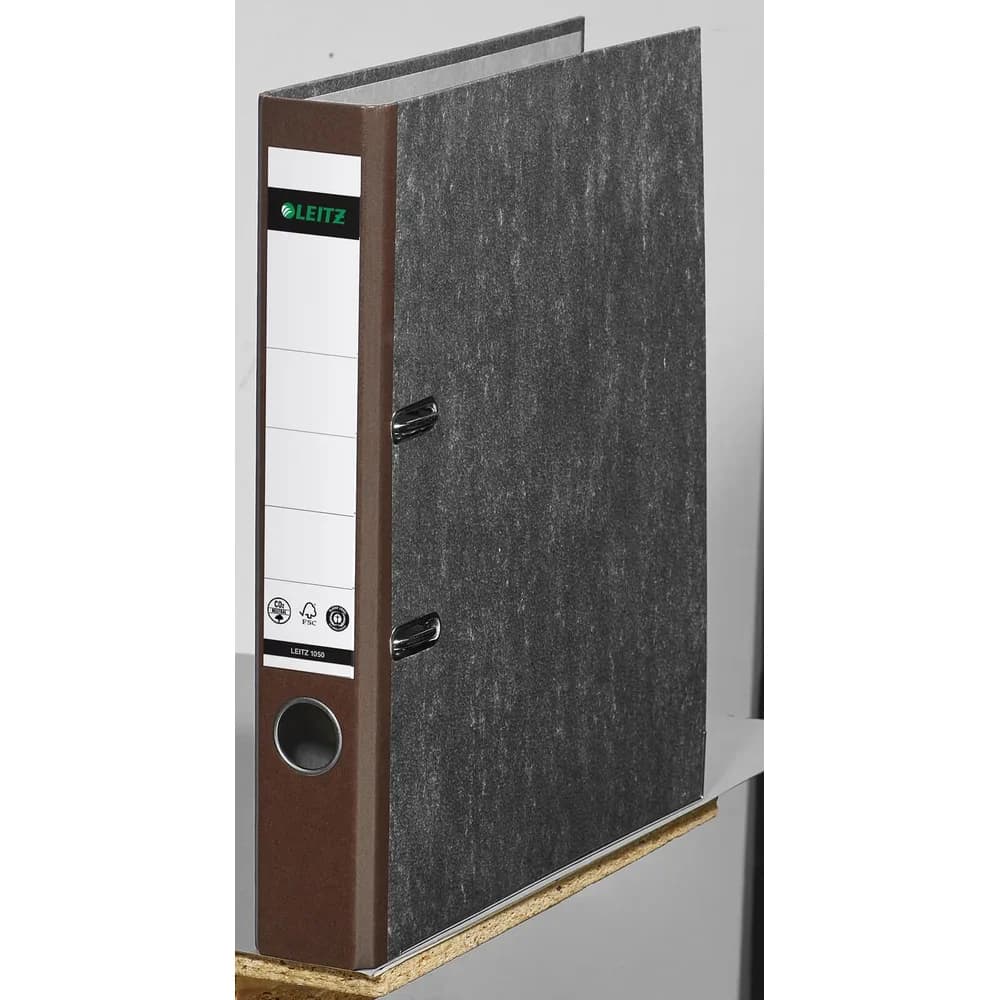 LEITZ Ordner Rückenbreite 5.2 cm DIN A4 Karton braun marmoriert
