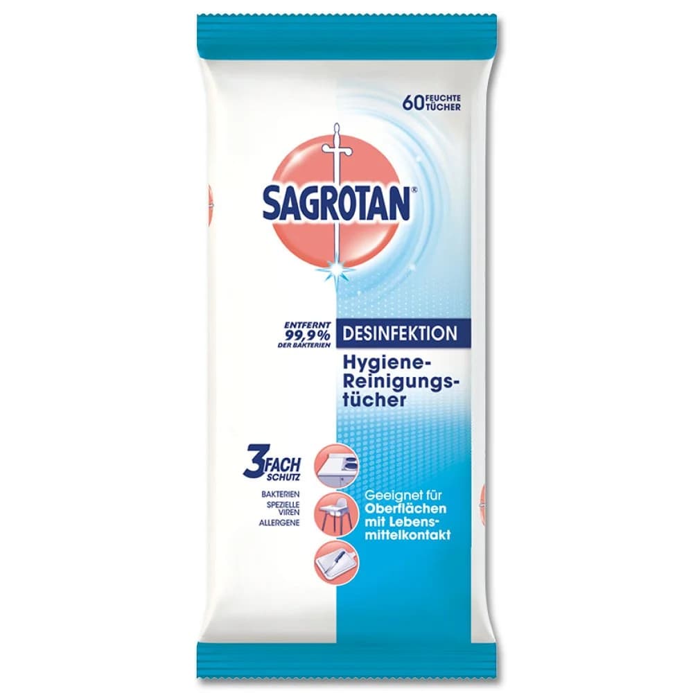 SAGROTAN Sagrotan Desinfektionstücher, 60 St Oberflächen-Desinfektionsmittel