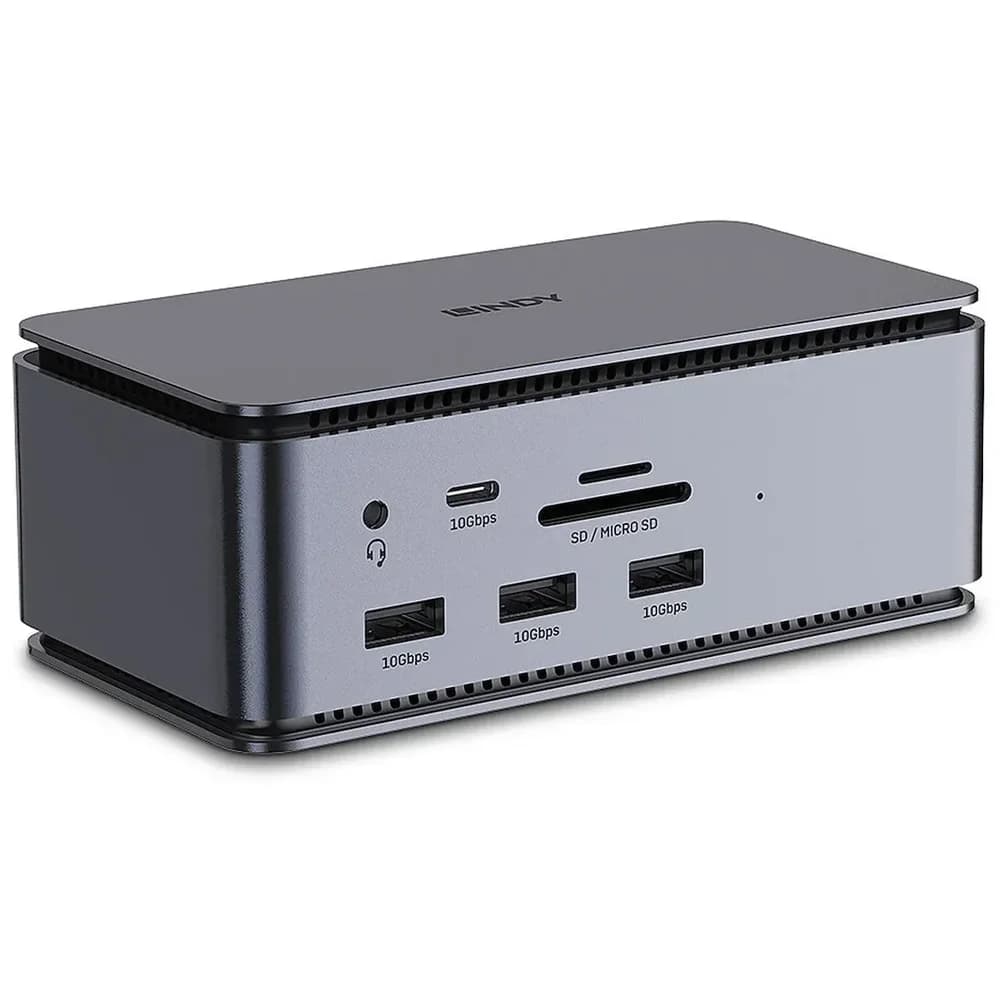 Lindy 43372 laptop-dockingstation & portreplikator Andocken USB4 Anthrazit