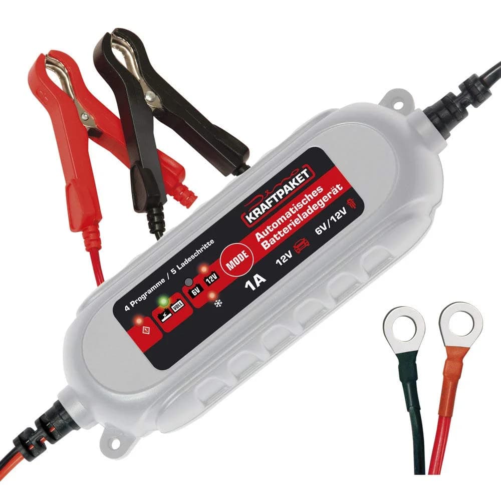 Dino KRAFTPAKET Batterieladegerät 6/12V 1A + Ring