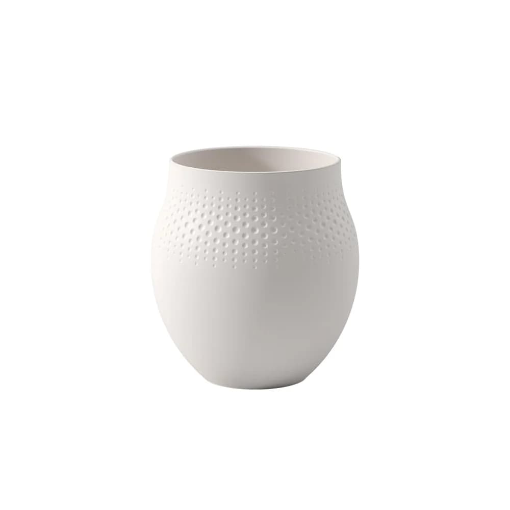 Villeroy & Boch Manufacture Collier blanc Vase Perle groß 16,5x16,5x17,5cm