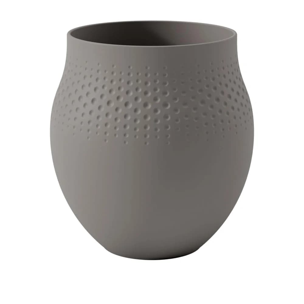 Villeroy & Boch Manufacture Collier taupe Vase Perle groß 16,5x16,5x17,5cm