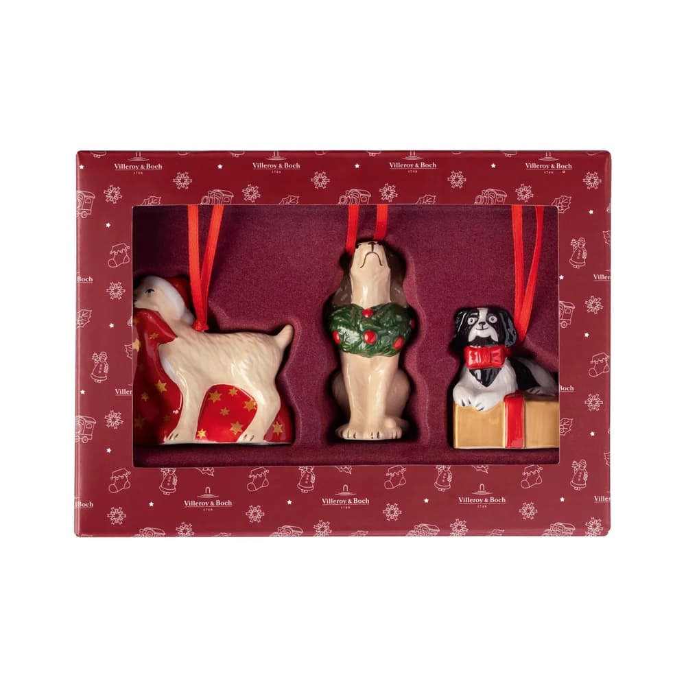 Villeroy & Boch Weihnachtsbaumkugel Nostalgic Ornaments Ornamente Hunde 3tlg