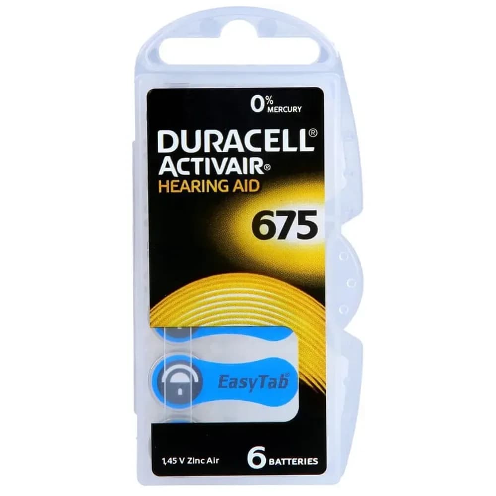 Batterie für Hörgeräte Duracell 675