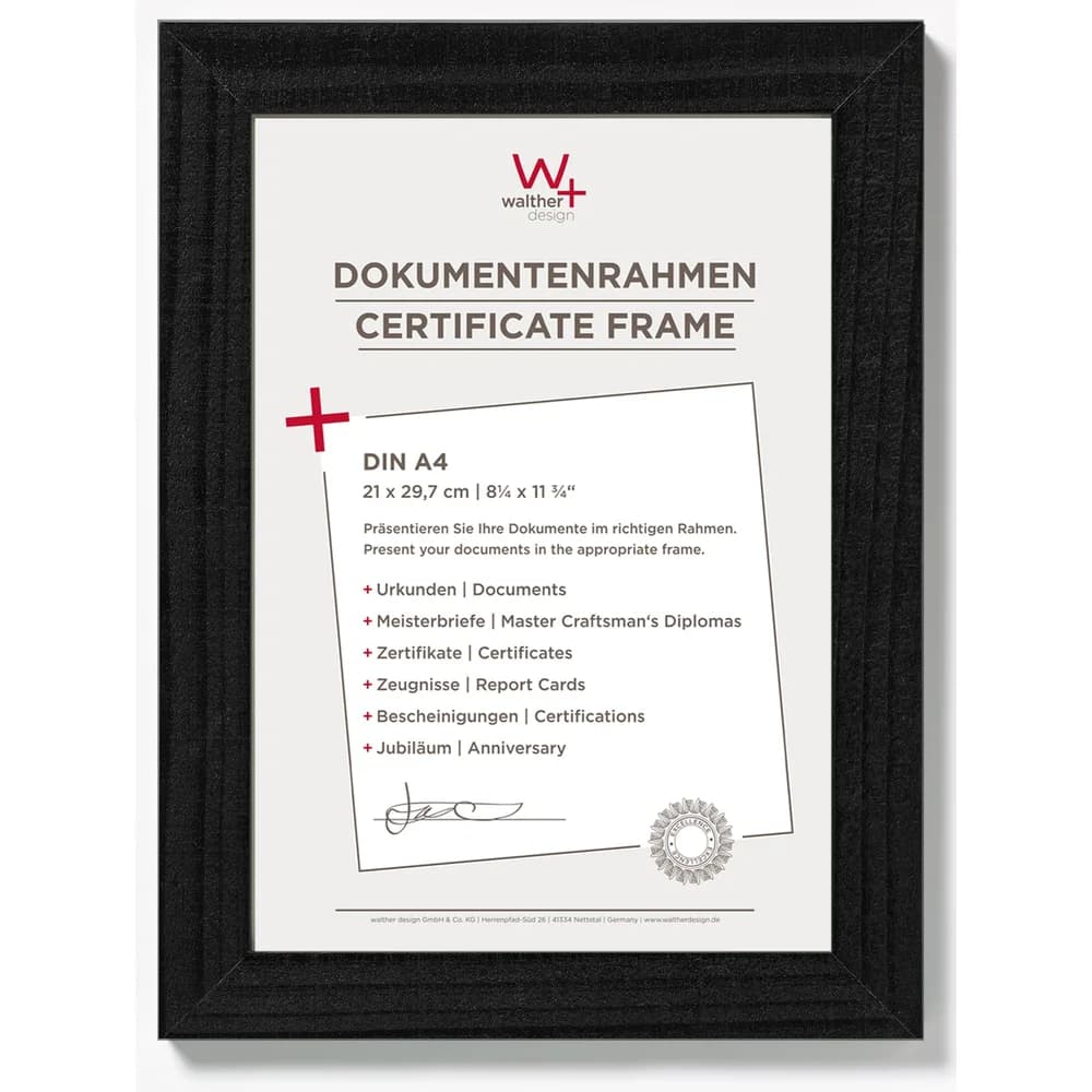 Walther Home DIN A4 21x29,7 Holz schwarz HO130B