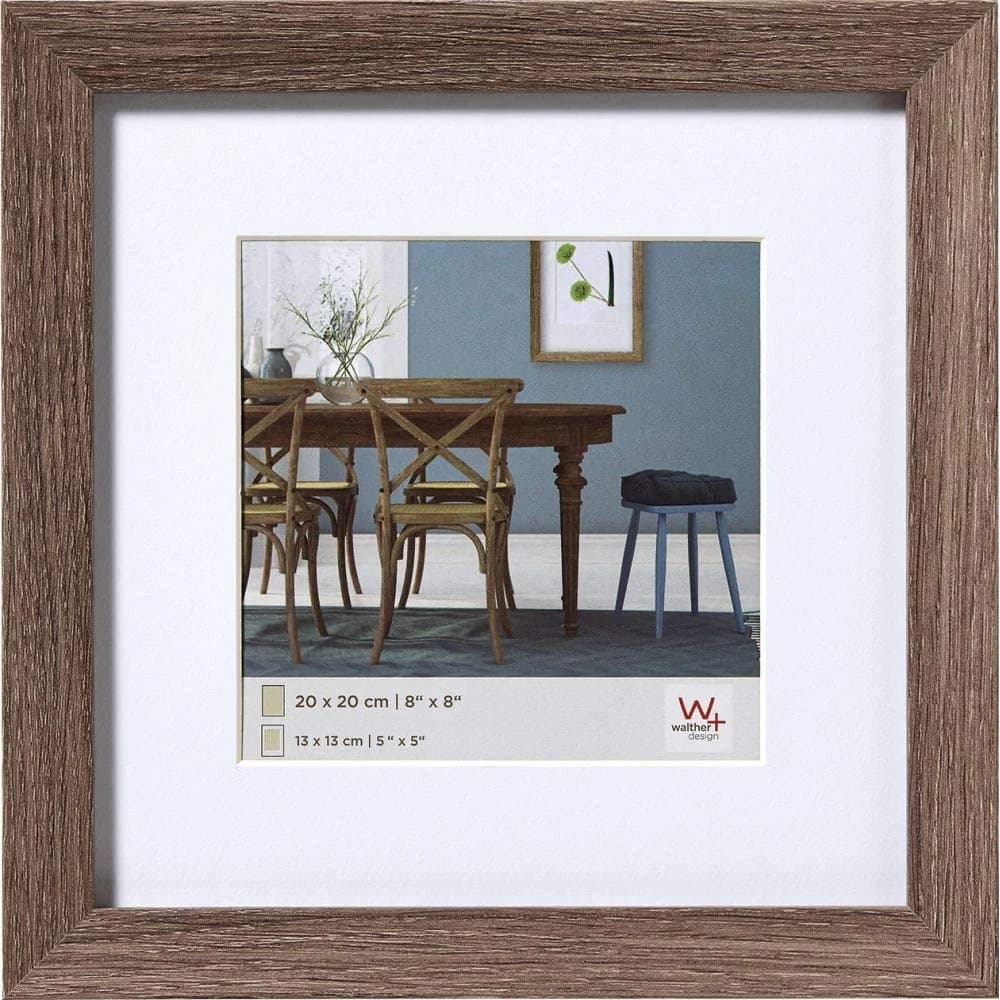 walther + design Fiorito Holz Bilderrahmen 30x30 cm, NUSSBAUM