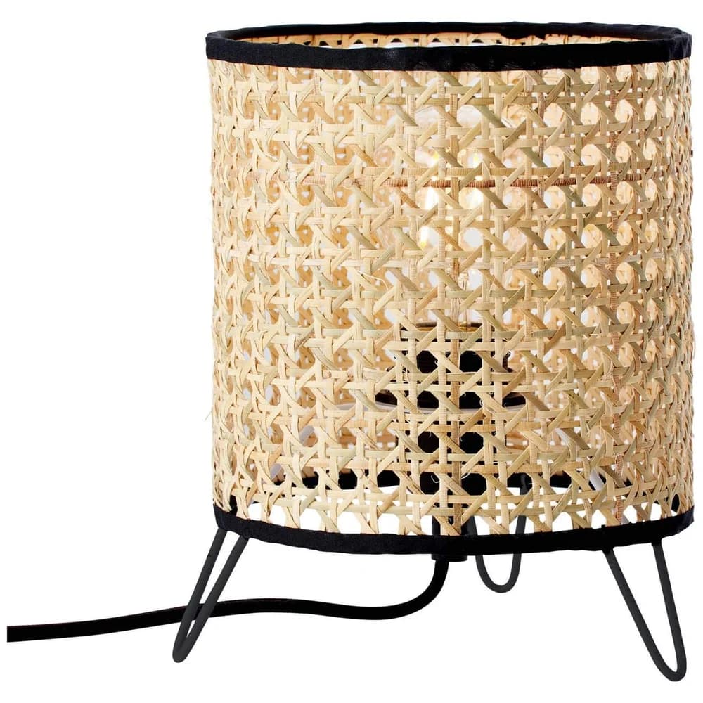 Brilliant Tischleuchte Wiley Rattan Metall E27 max. 60W