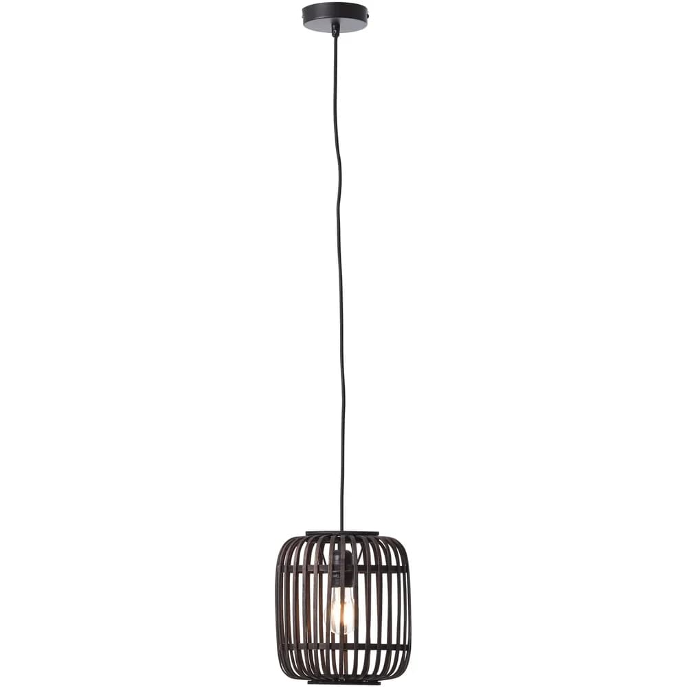 Brilliant Woodrow Pendelleuchte 1flg 21cm holz dunkel/schwarz