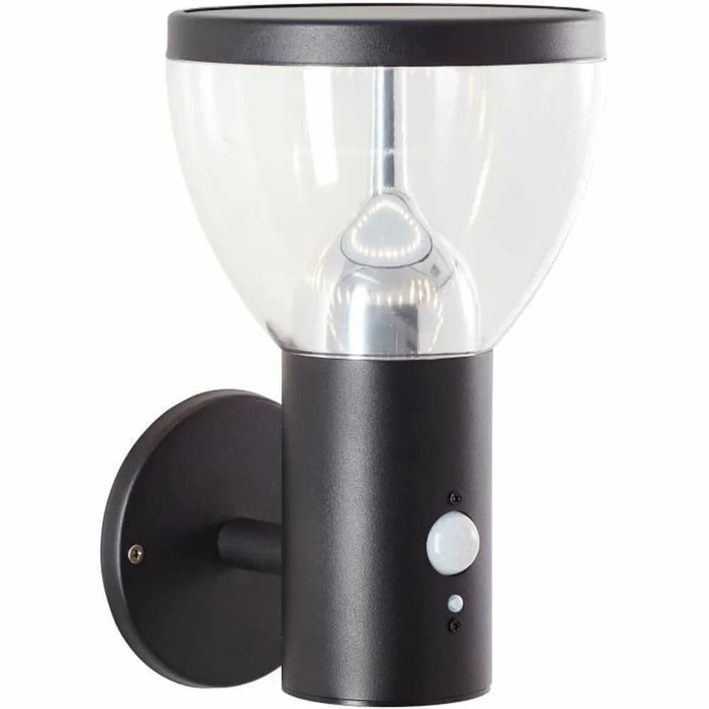 Brilliant LED Außen-Wandleuchte Tulip LED Außenwandleuchte , Solar , 25 cm , 430 lm , 3000 K , Edelstahl , schwarz