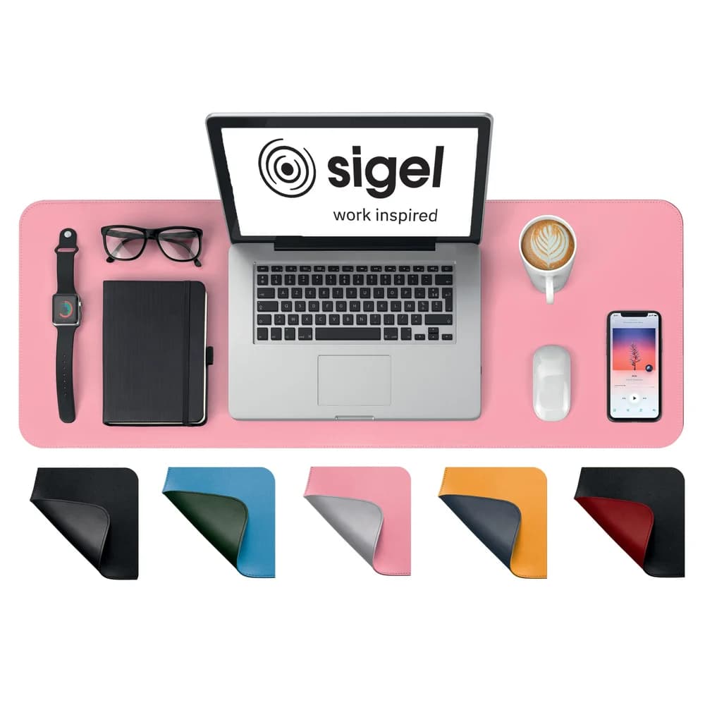 SIGEL Schreibunterlage SA605 Lederimitat 80x30cm rosa/silber