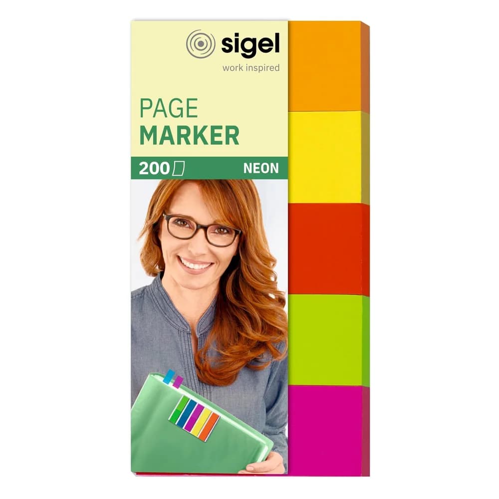 sigel Haftmarker-Papier HN650 Neon, 50 x 20 mm
