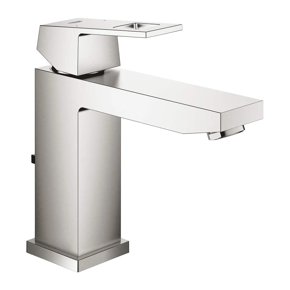 Grohe Eurocube Waschtischarmatur 23445DC0 M-Size, mit Ablaufgarnitur, supersteel