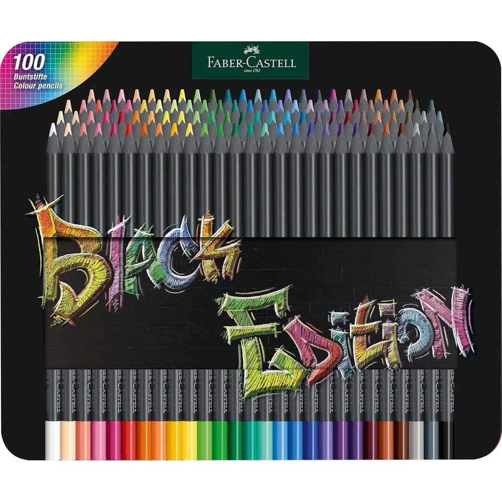 Faber-Castell Buntstifte Black Edition 100er Metalletui