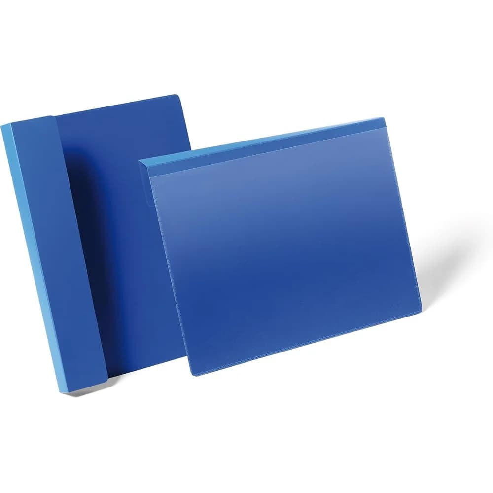 DURABLE 172307 - Kennzeichnungstasche mit Falz, A4 quer, blau, 50 Stück