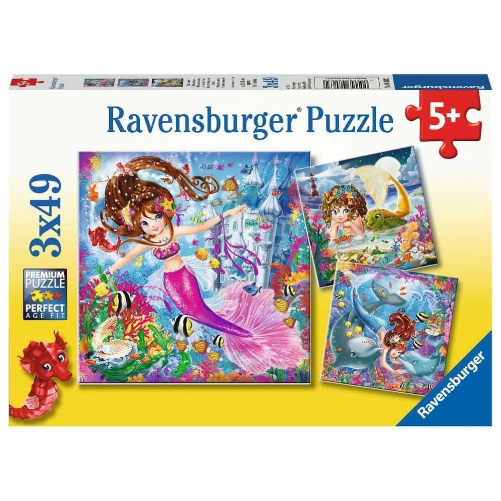 Ravensburger Puzzle Puzzle Magische Meerjungfrauen 3x49 Teile, Puzzleteile